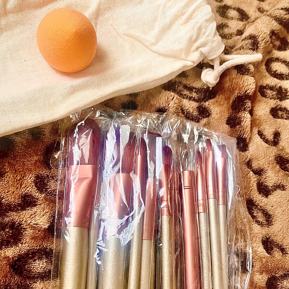11-Piece Makeup Brush Set with Beauty Blender and Carrying Case
